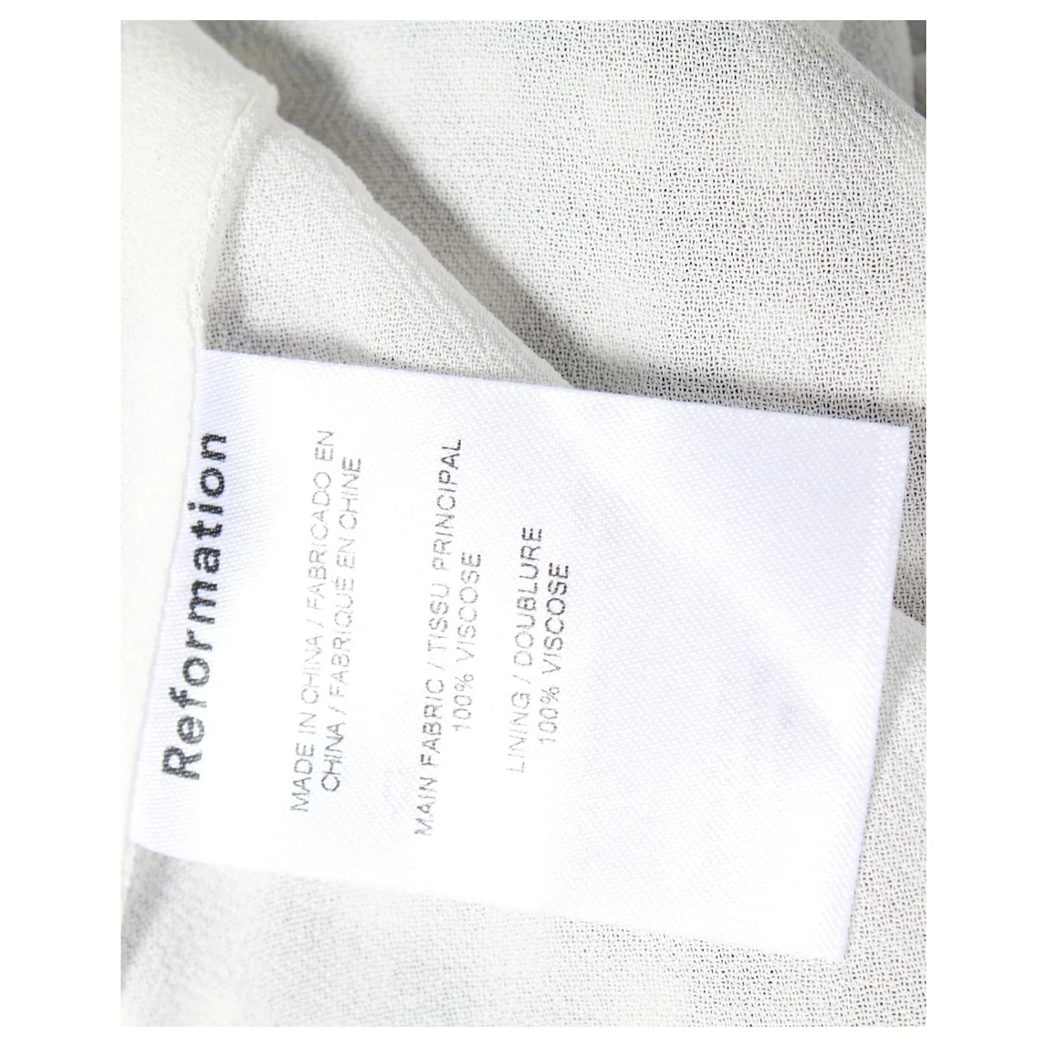 Reformation Robe Mi-Longue Vichy à Manches Bouffantes En Viscose Imprimée Noire – Image 5