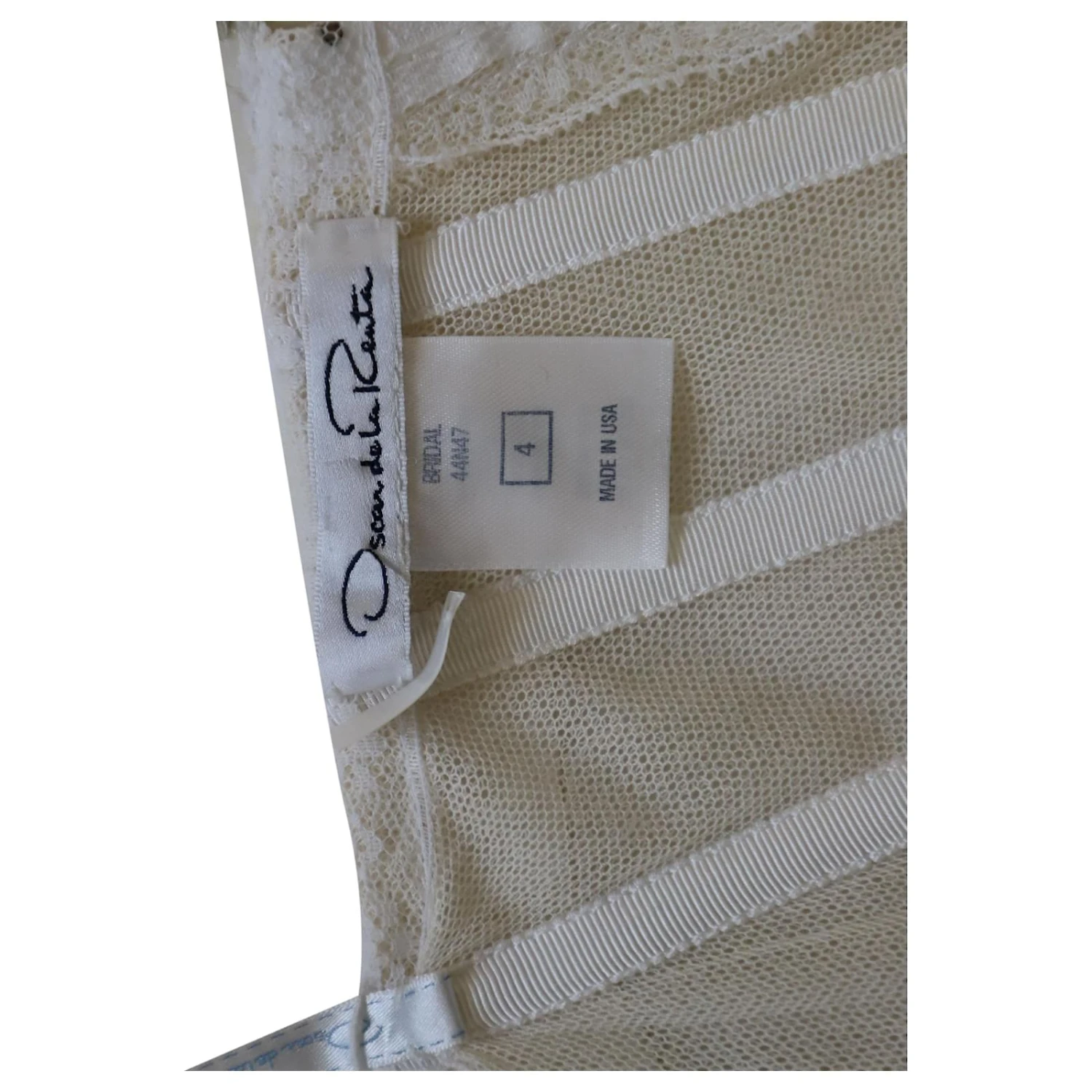 Oscar De La Renta Robe De Mariée Courte En Tulle Ballon Découpée Au Laser En Nylon Polyester Blanc – Image 4