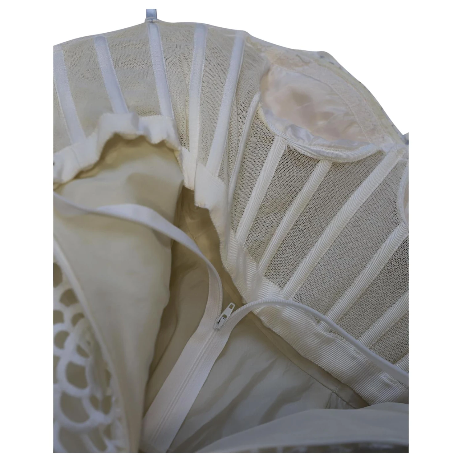 Oscar De La Renta Robe De Mariée Courte En Tulle Ballon Découpée Au Laser En Nylon Polyester Blanc – Image 5