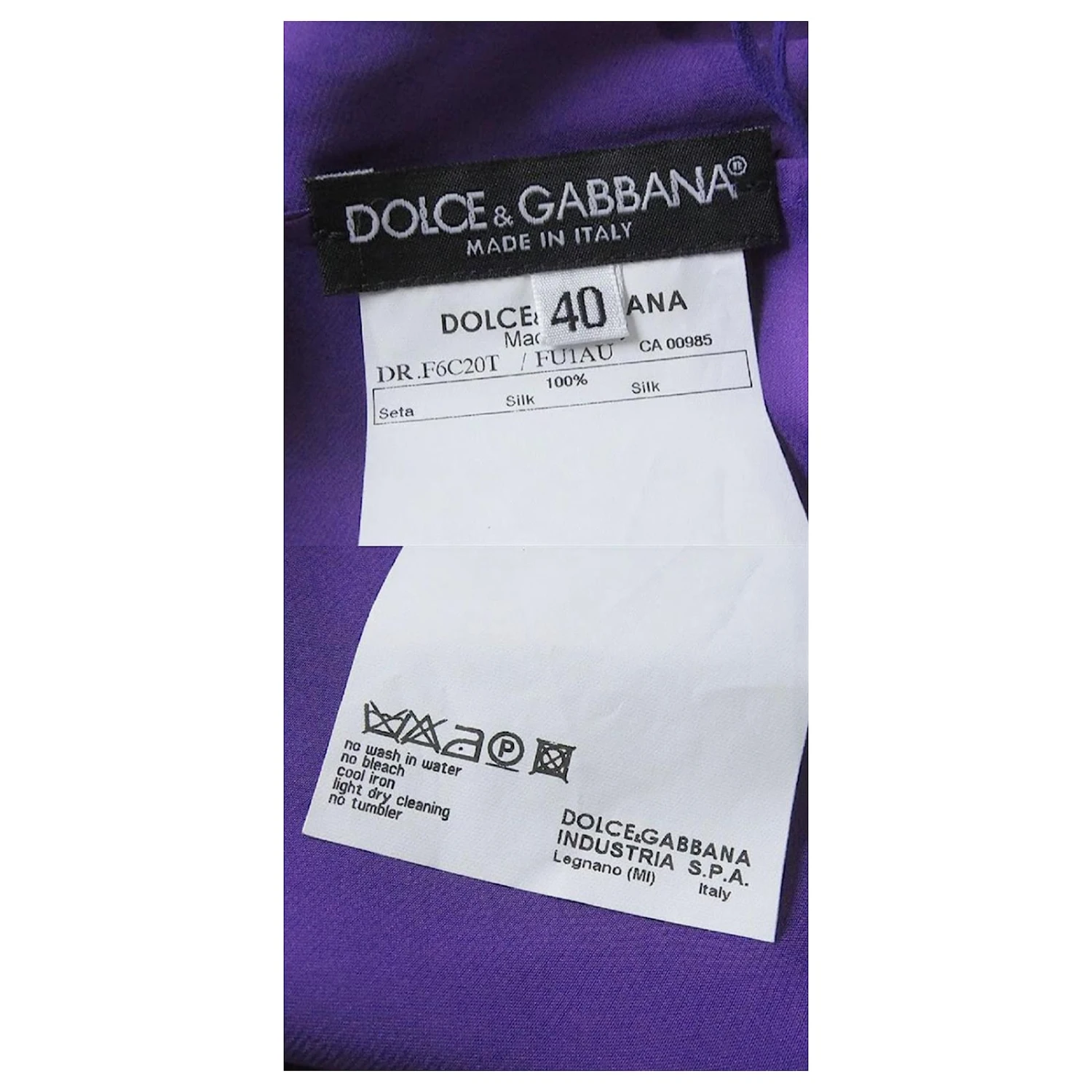 *Robe Longue En Soie Violette Dolce & Gabbana – Image 4