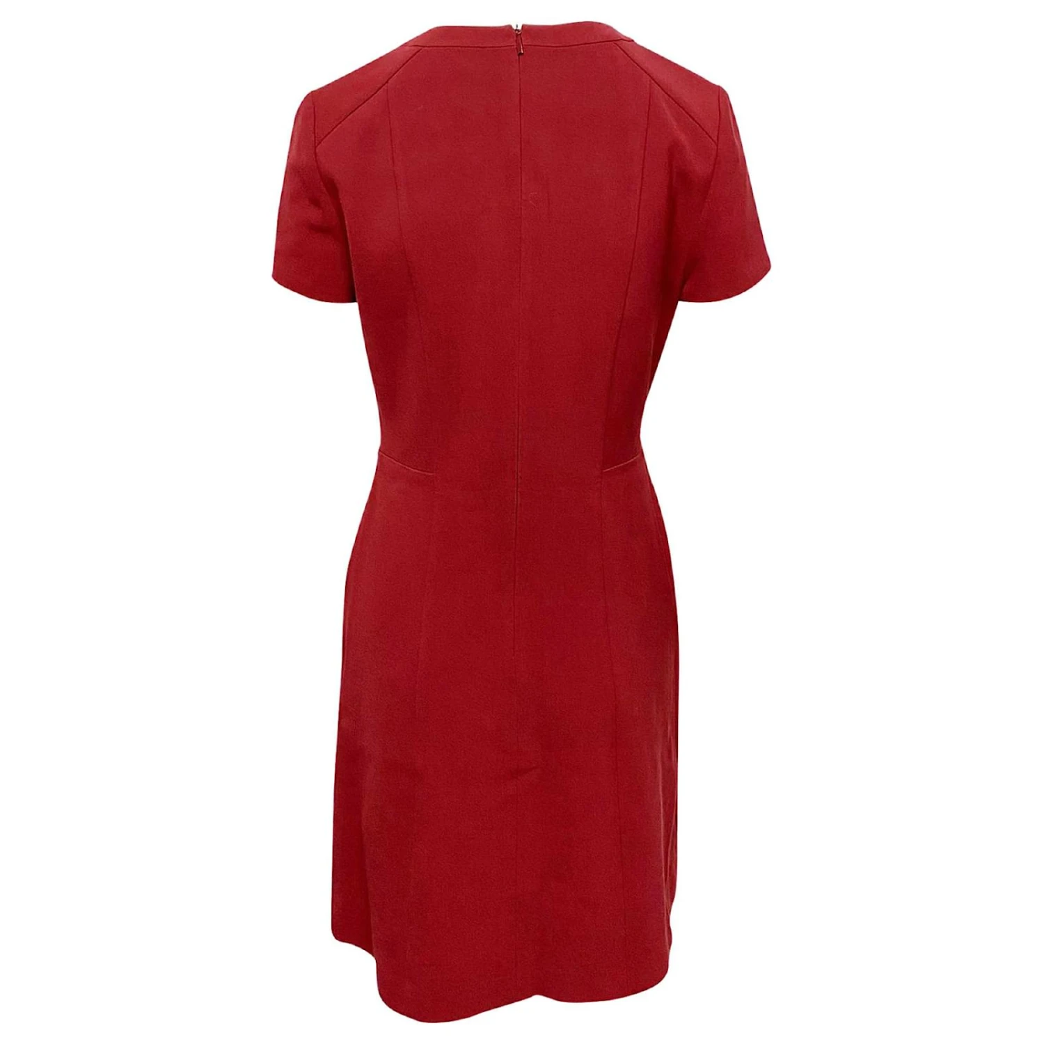 Hugo Boss Robe Fourreau Boss En Laine Bordeaux – Image 3