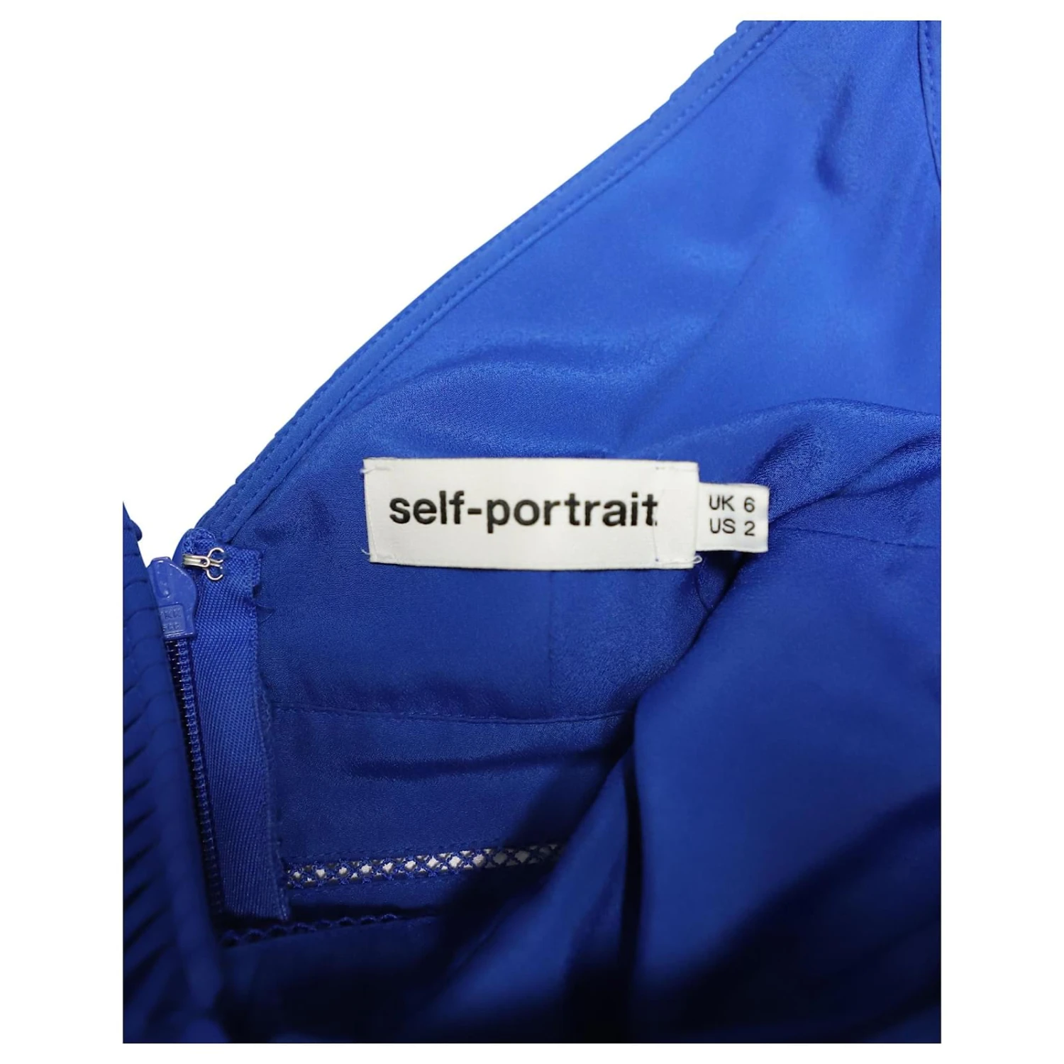 Self Portrait Robe Plissée étagée à Volants Self-Portrait En Polyester Bleu – Image 7