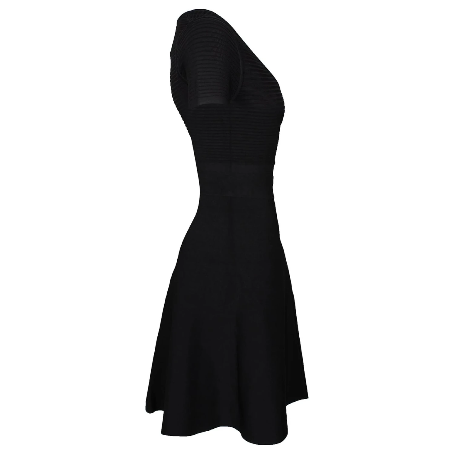 Alexander McQueen Robe Péplum à Mancherons En Coton Noir – Image 2