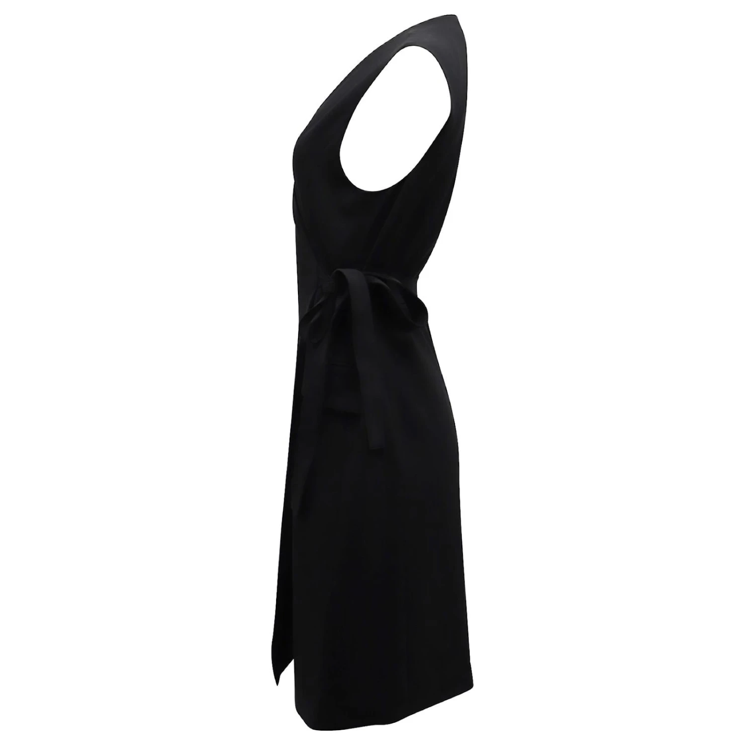 Robe Portefeuille Sans Manches Theory En Triacétate Noir – Image 2