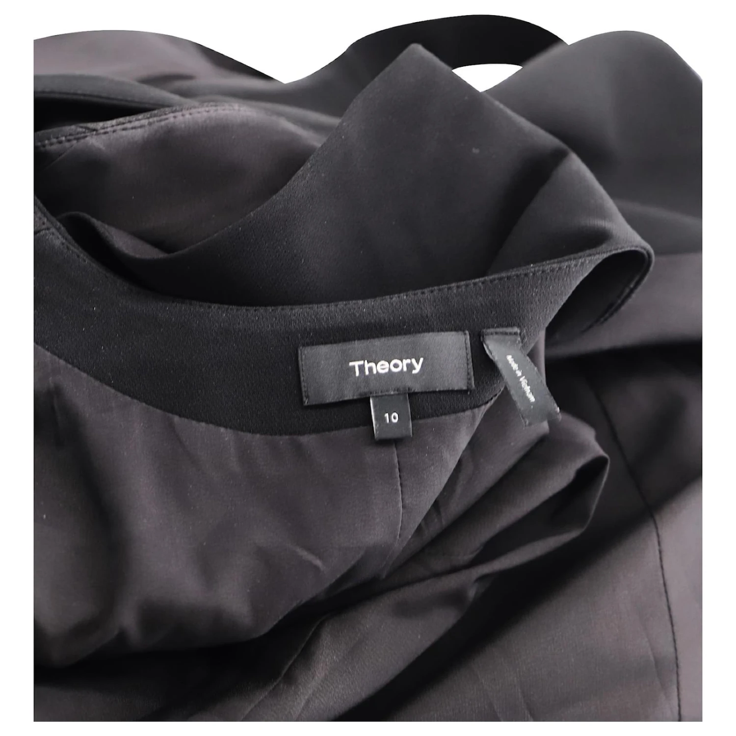 Robe Portefeuille Sans Manches Theory En Triacétate Noir – Image 4