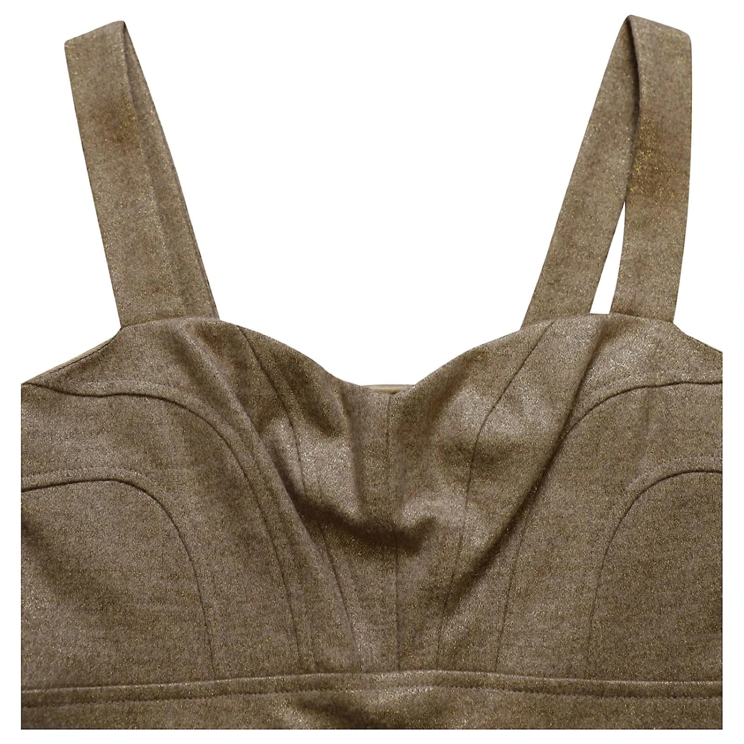 Diane Von Furstenberg Robe Fourreau Lamée Dorée En Viscose – Image 4