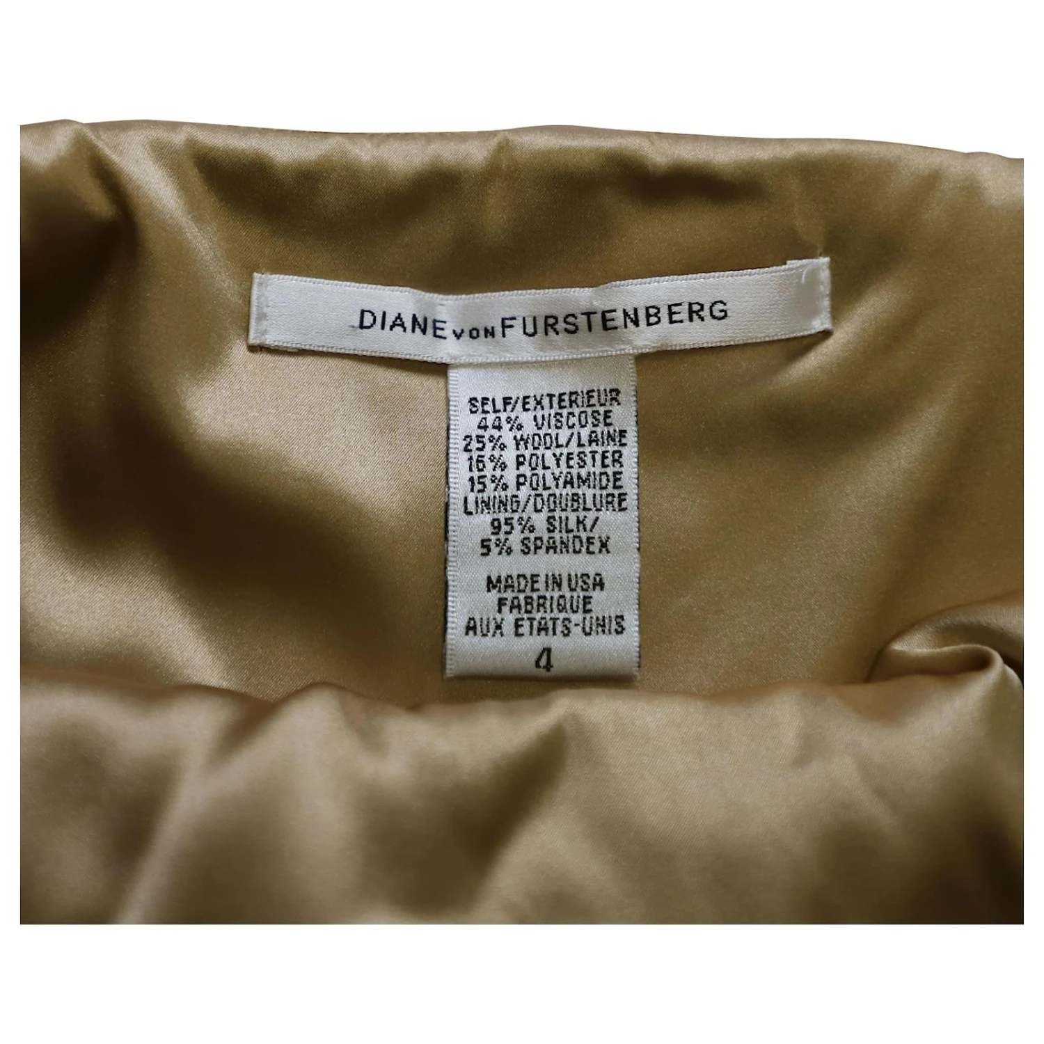 Diane Von Furstenberg Robe Fourreau Lamée Dorée En Viscose – Image 5