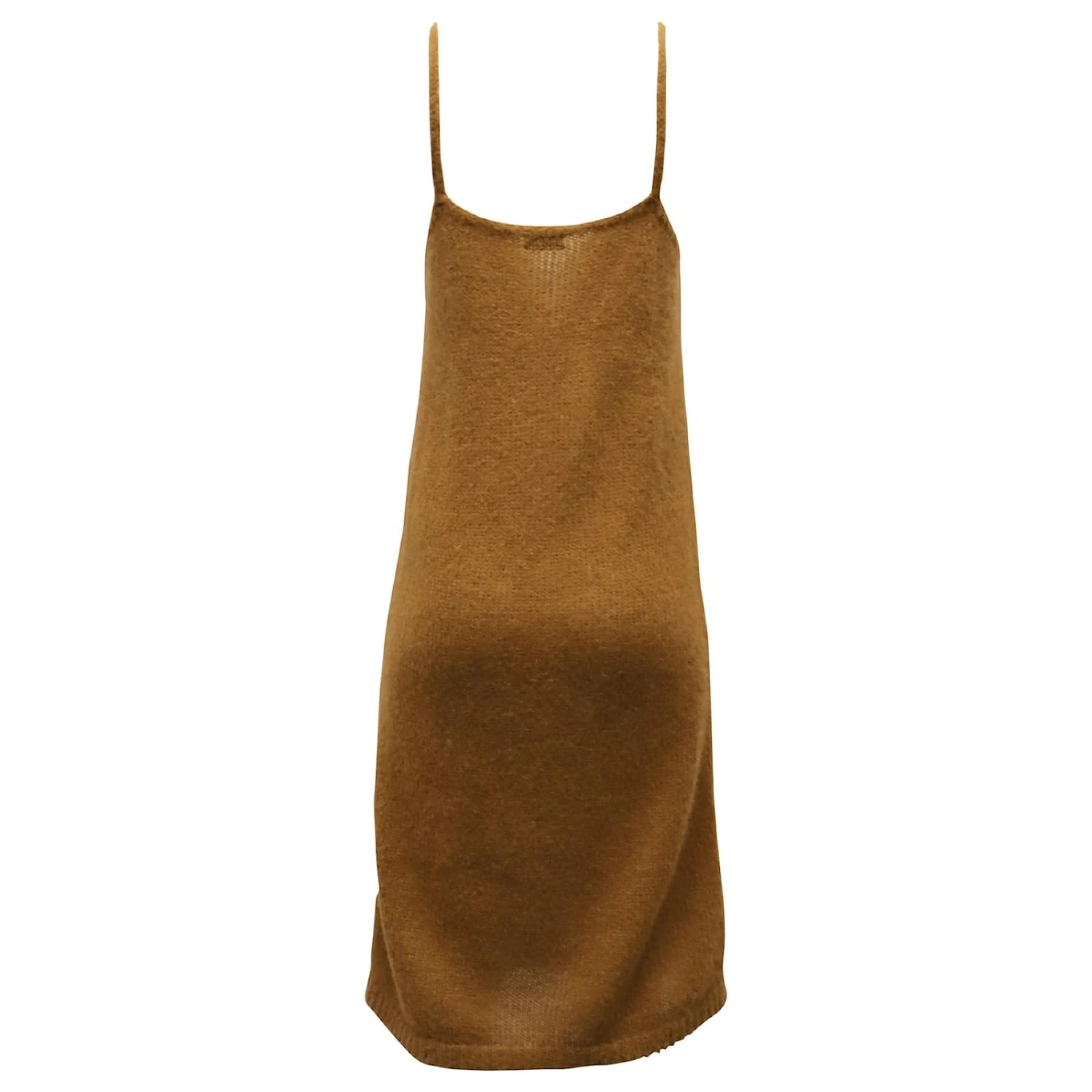 Dries Van Noten Robe à Nuisette Tricotée En Laine D'Alpaga Marron – Image 3