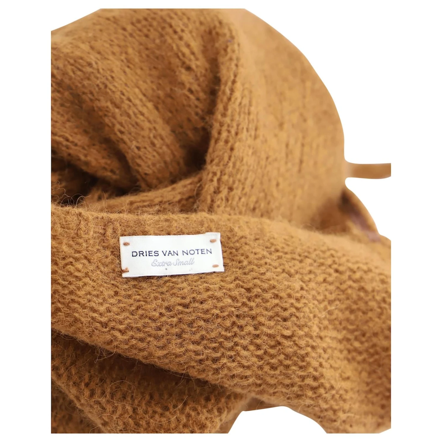 Dries Van Noten Robe à Nuisette Tricotée En Laine D'Alpaga Marron – Image 4