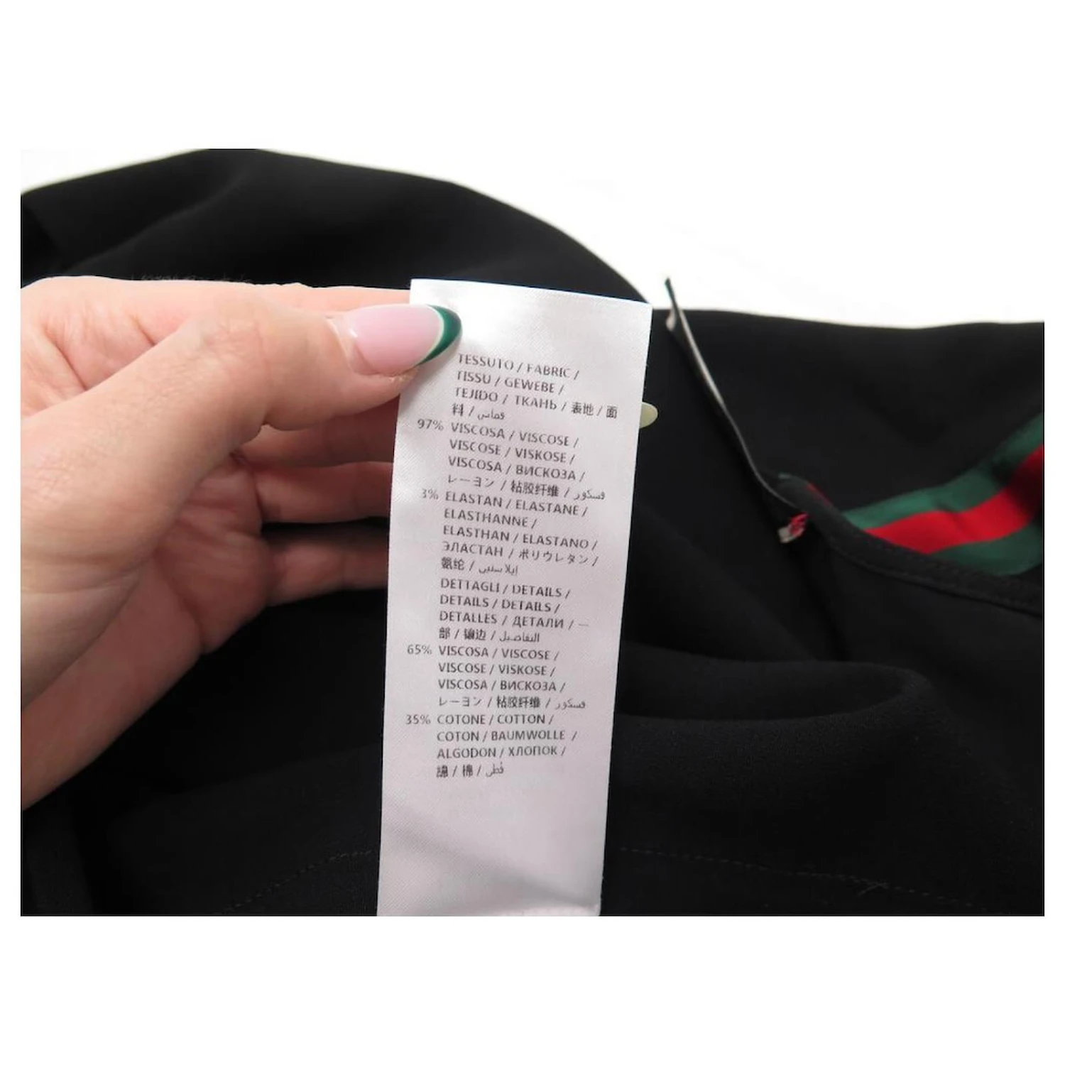 NEUF ROBE GUCCI BANDES WEB 528977 36 S VISCOSE NOIR NEW BLACK DRESS – Image 5