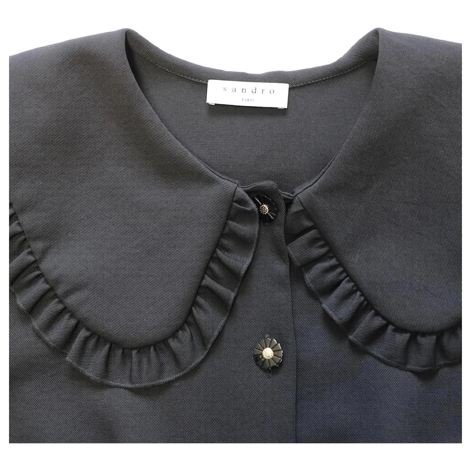 Sandro Paris Robe Mini A-line Peter Pan En Polyester Noir – Image 4