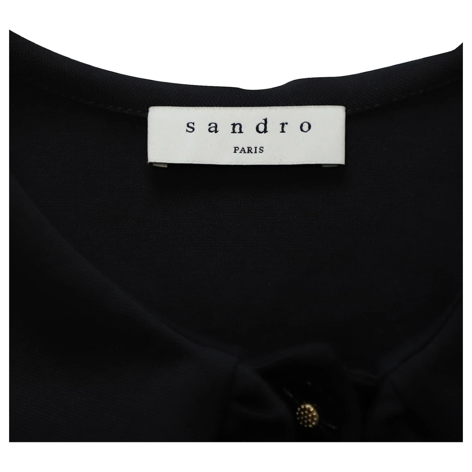Sandro Paris Robe Mini A-line Peter Pan En Polyester Noir – Image 5