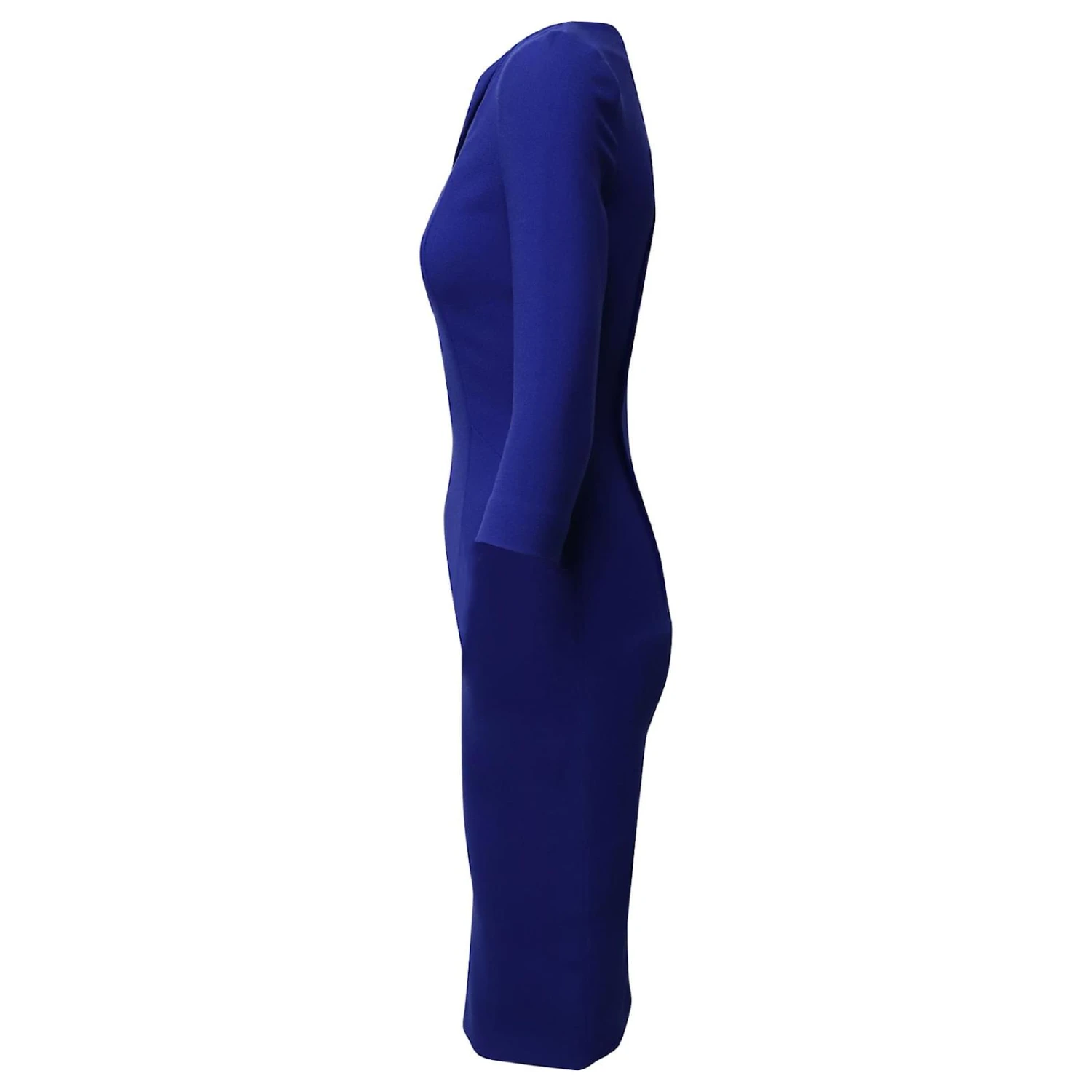 Roland Mouret Robe Fourreau Hisley à Manches Quart En Polyester Bleu Roi – Image 2