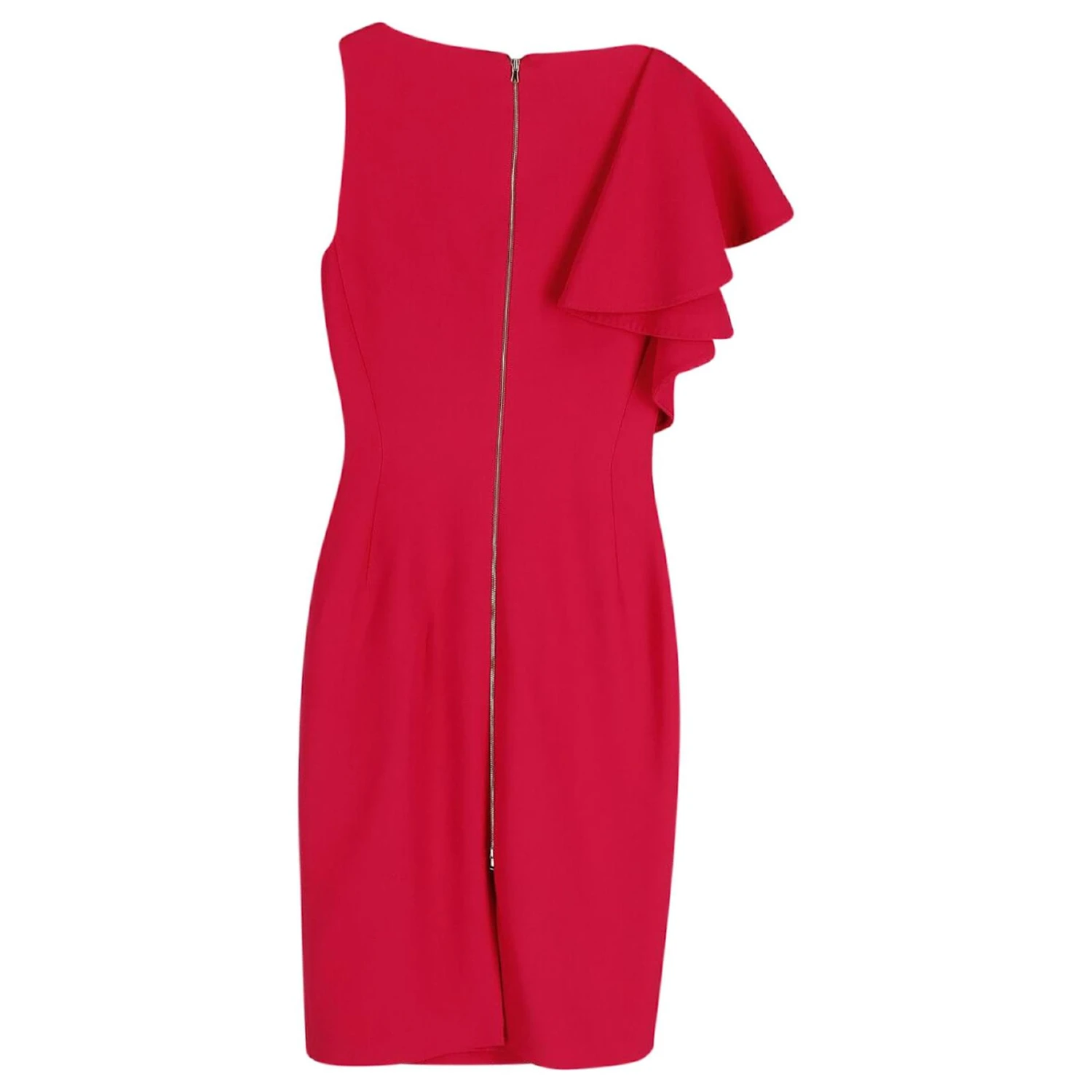 Autre Marque Antonio Berardi Robe Asymétrique à Manches Volantes En Viscose Rose – Image 2