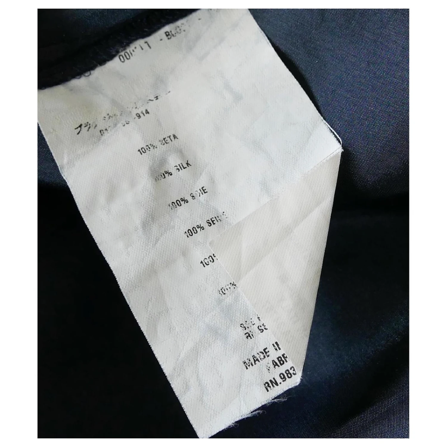 Robe Miu Miu Vintage En Soie à Pois Bleu Marine – Image 6