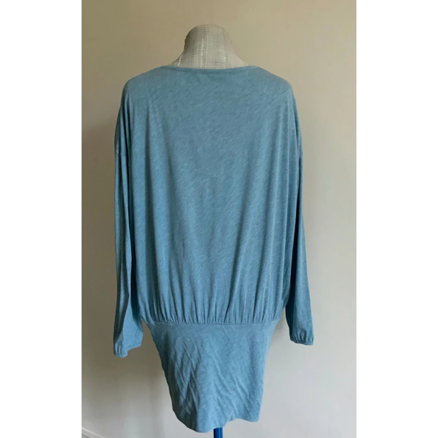 Autre Marque Robe Tunique Ou Mini Robe Coton Bleu Chiné Bleu Clair – Image 4