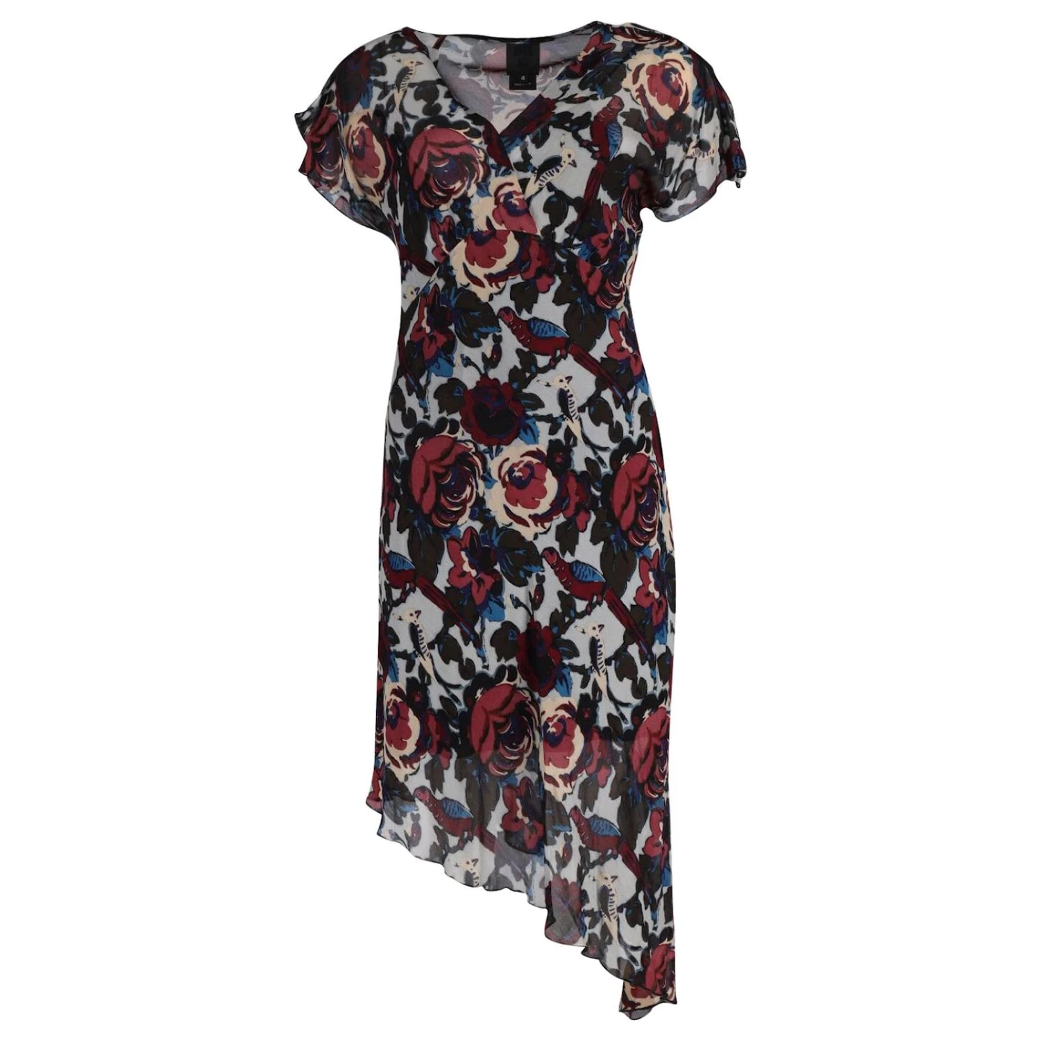 Anna Sui Robe Asymétrique à Imprimé Floral En Soie Multicolore