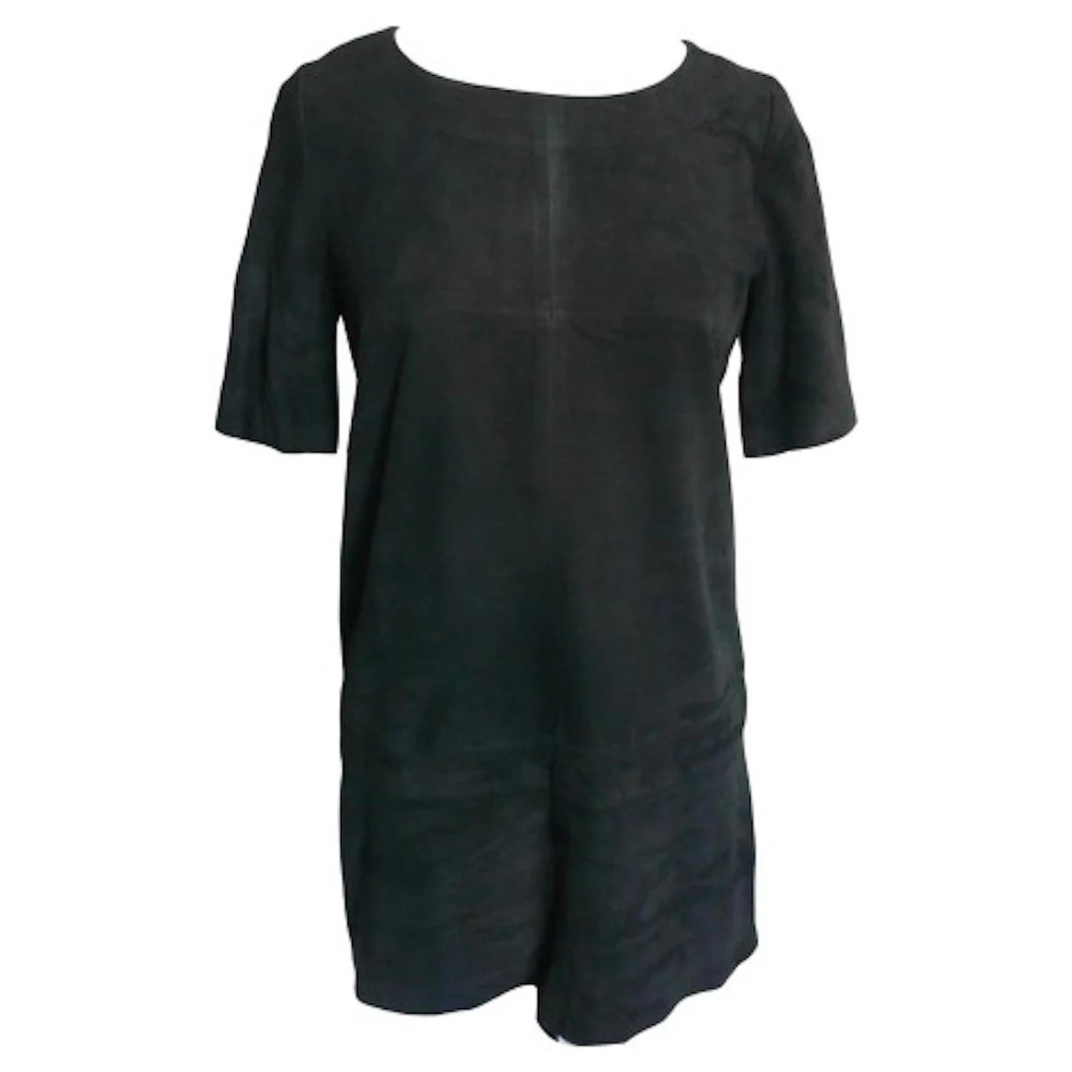 Ba&Sh BASH – ROBE DAIM COULEUR CARBONNE T1 Noir