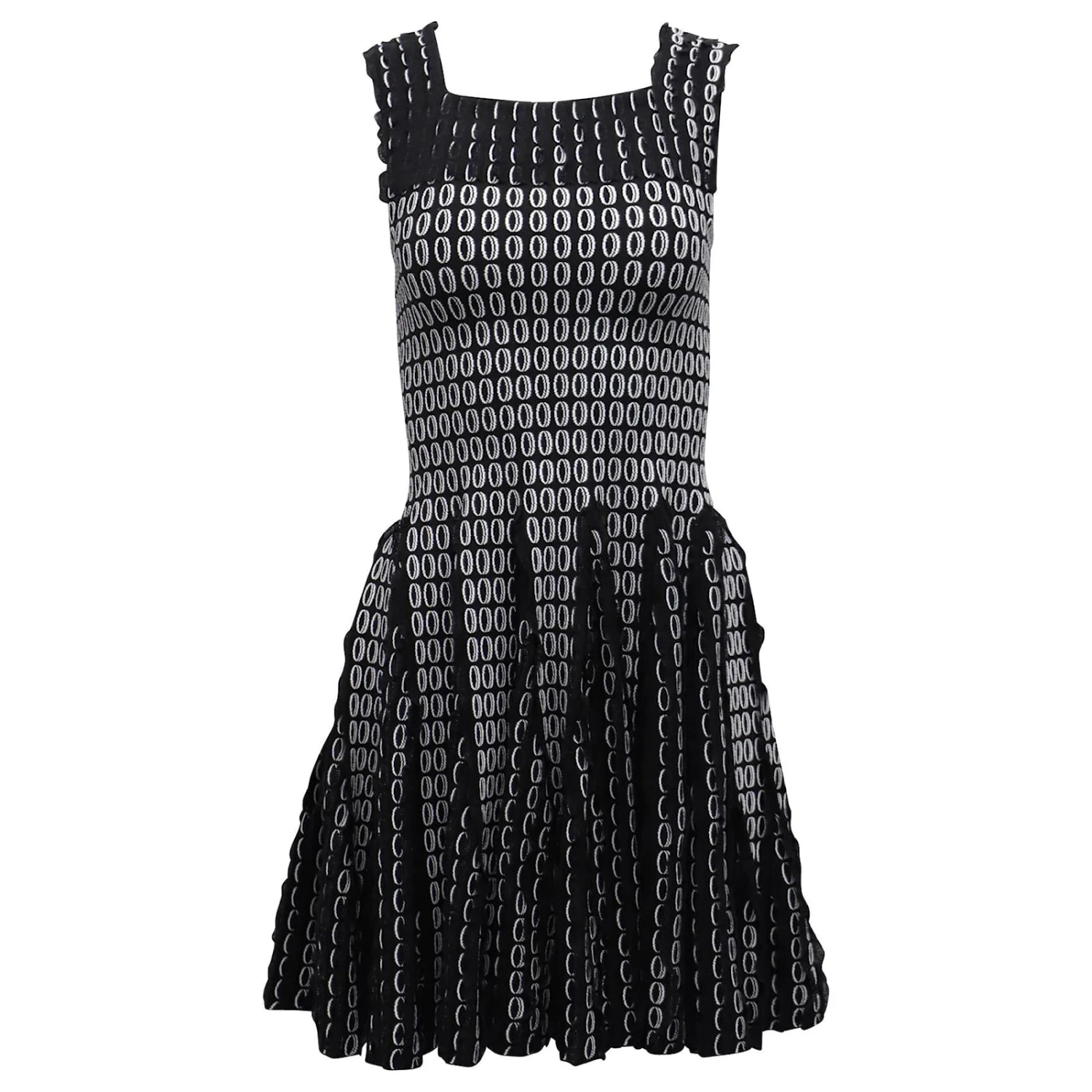 Alaïa Alaia Mini Robe évasée Sans Manches En Polyester Viscose Noir