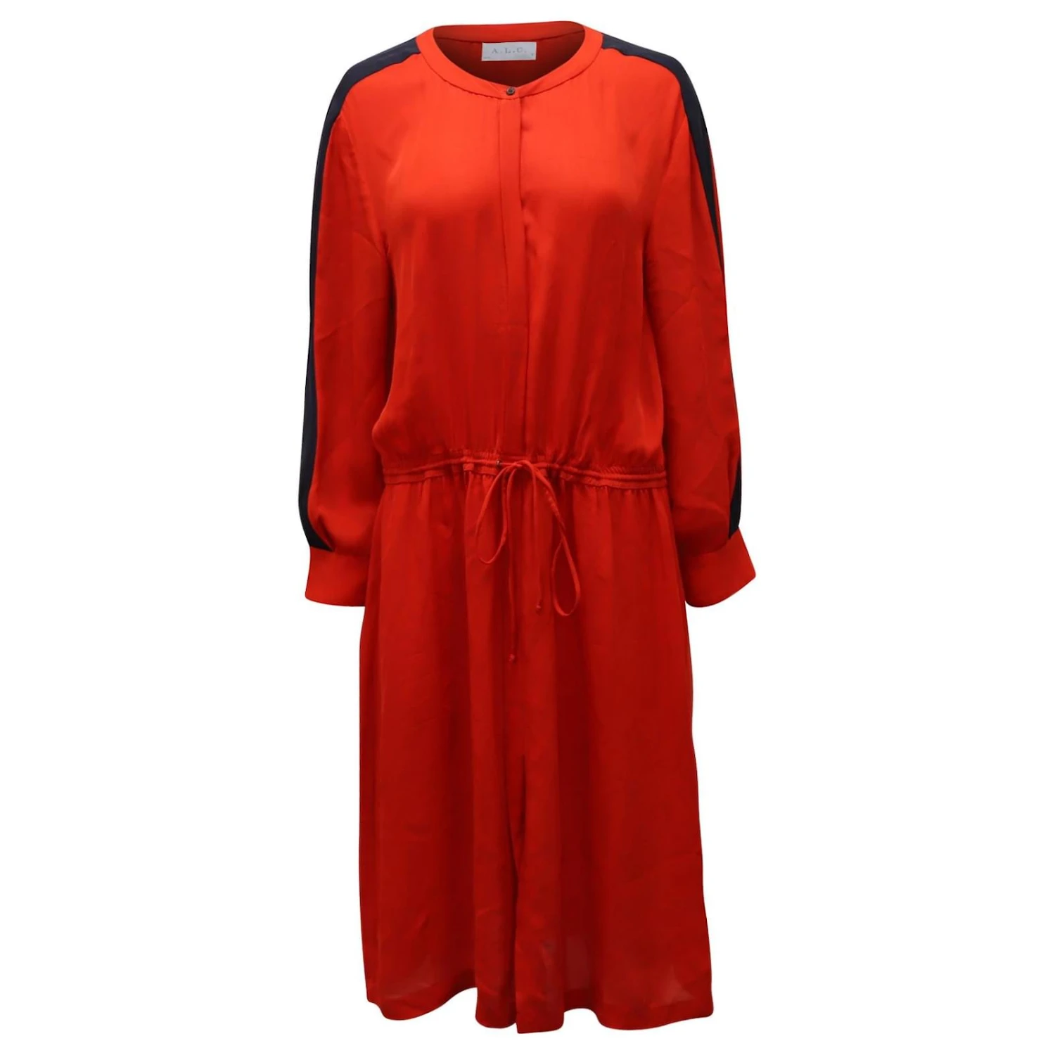 A.l.C. Robe à Manches Longues En Soie Rouge