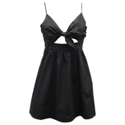 A.L.C. A.L.C ALC Robe Dani à Nouer Sur Le Devant En Coton Noir