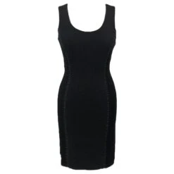 Autre Marque Alice By Temperley Robe Ajustée En Noir Avec Des Côtés Croisés