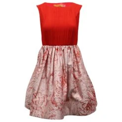Alice + Olivia Kirie Robe De Cocktail En Soie Rouge