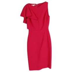 Autre Marque Antonio Berardi Robe Asymétrique à Manches Volantes En Viscose Rose