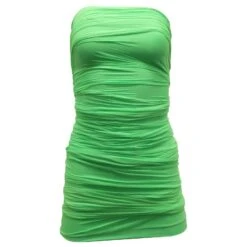 Dsquared2 Mini Robe Froncée En Nylon Vert