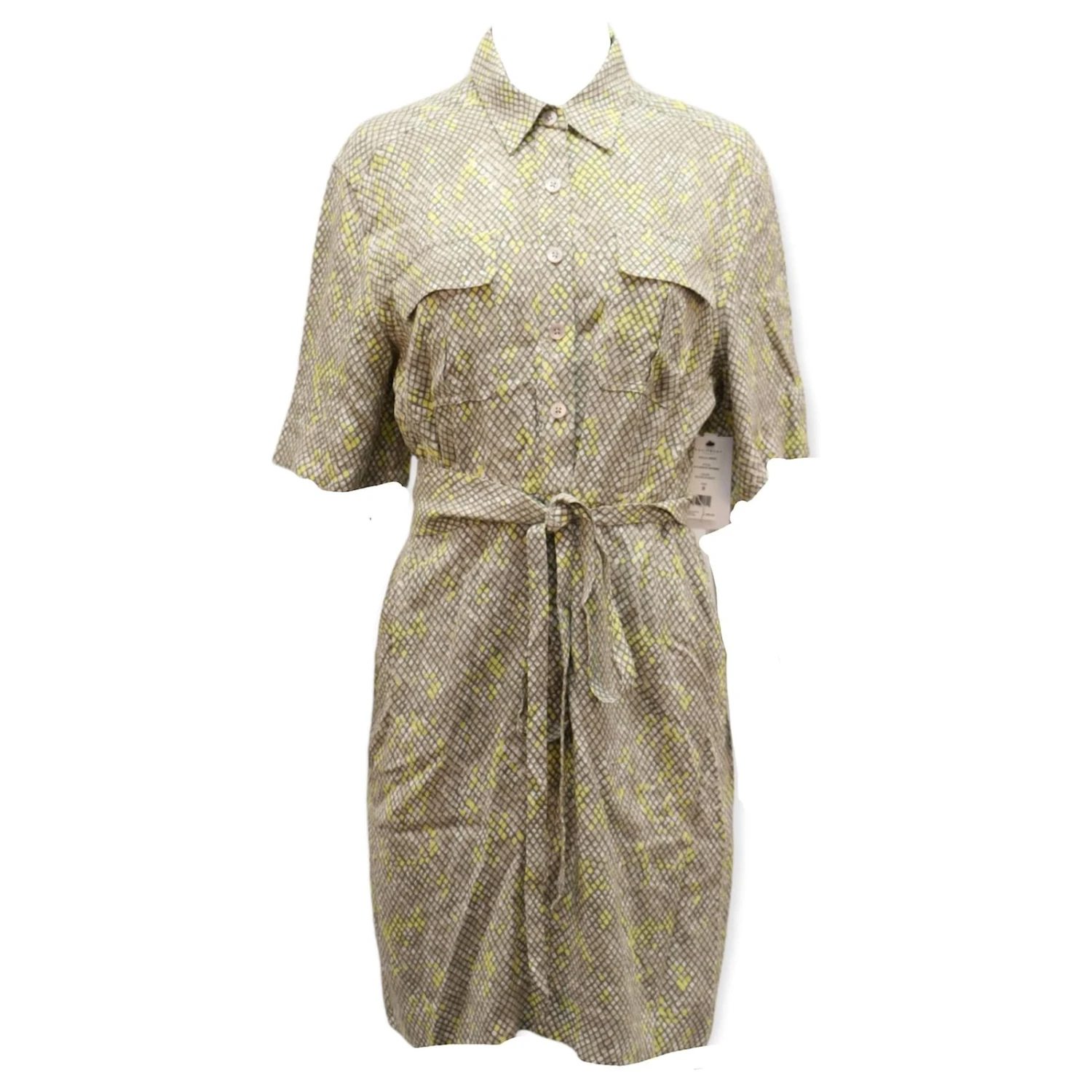 Equipment Axelle Robe En Crêpe Imprimée à Ceinture En Viscose Multicolore Gris