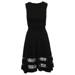 Jason Wu Robe Avec Jupe à Volants Et Dentelle En Rayonne Noire