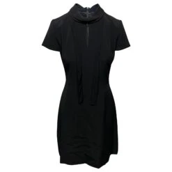 Hugo Boss La Robe De Travail à Encolure Trou De Serrure Hugo Est En Viscose Noire