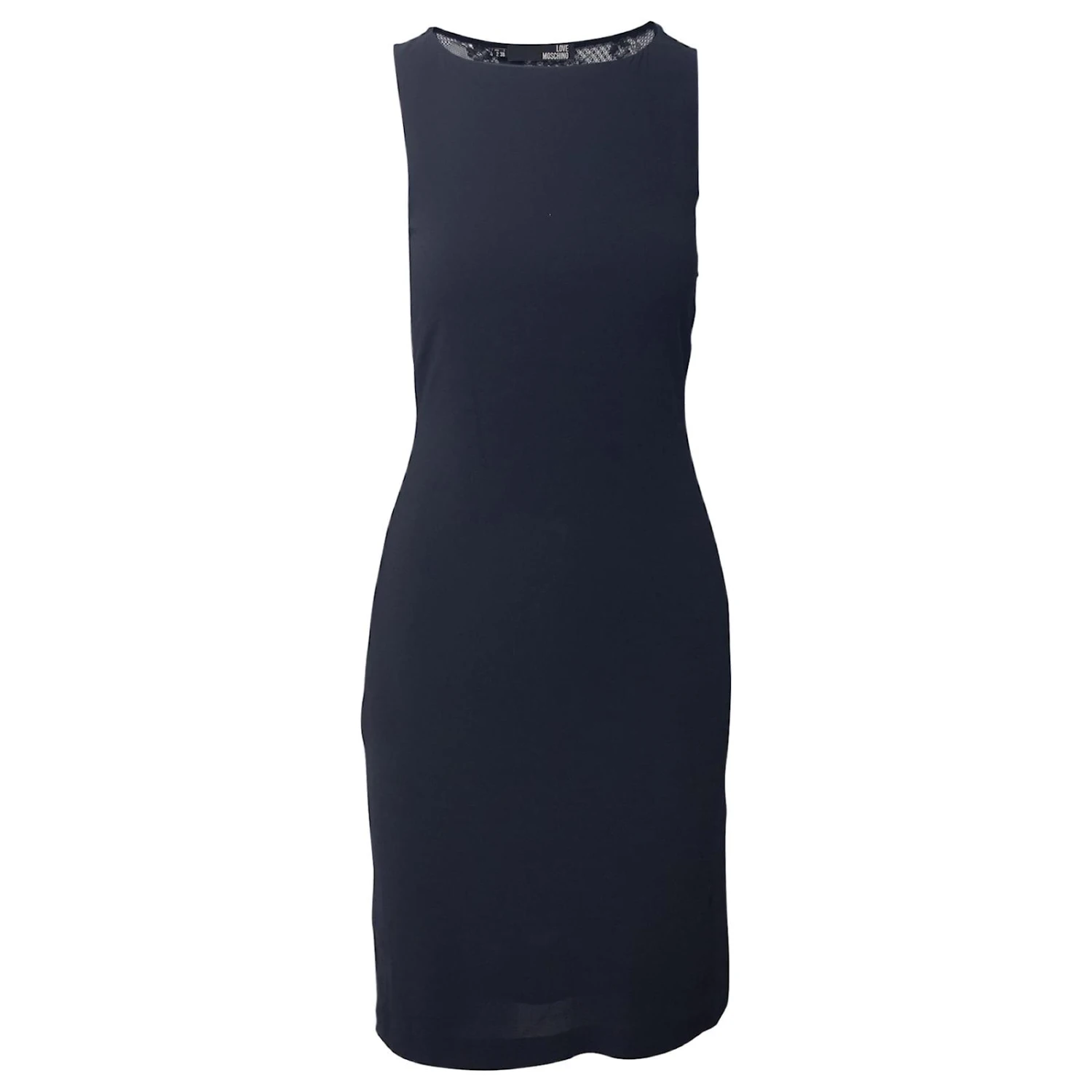 Love Moschino - Robe Courte Sans Manches En Dentelle Au Dos En Viscose Noire