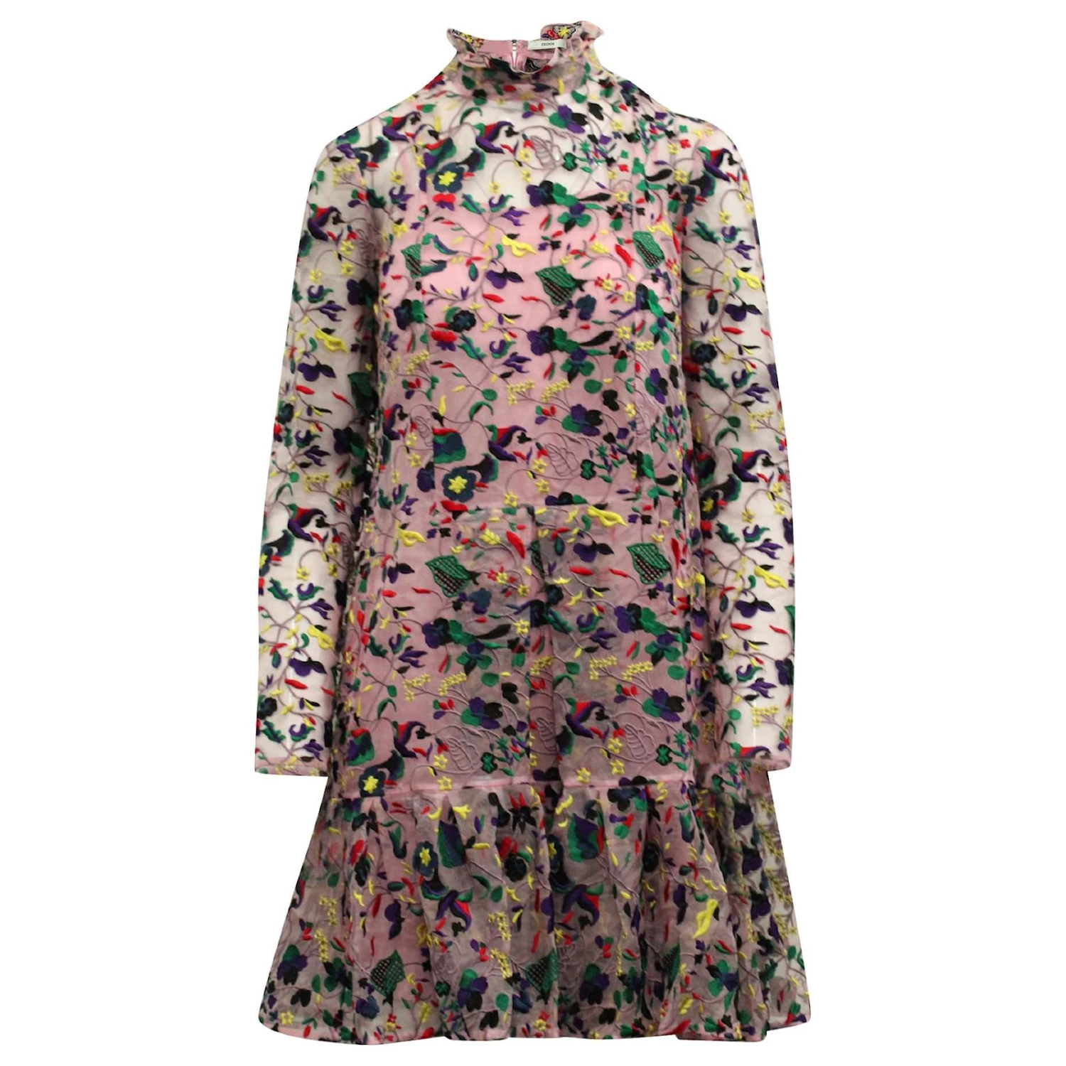 Robe Brodée Erdem Cosima En Soie Rose