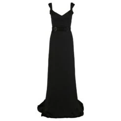 Robe En Soie à Mancherons Bottega Veneta Avec Ceinture Noir