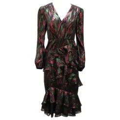 Autre Marque Robe Saloni Rainbow Ayla En Soie Multicolore