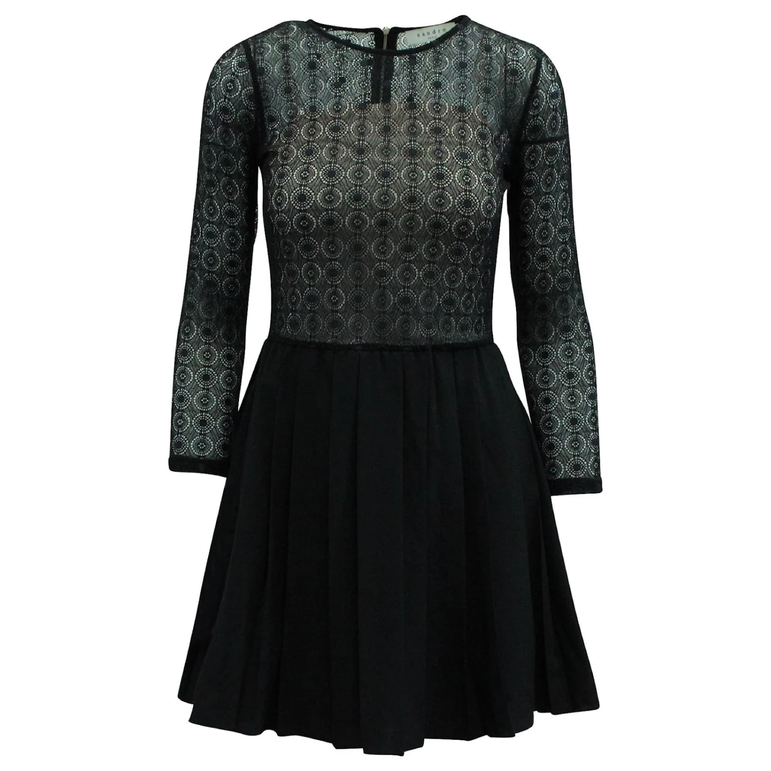 Sandro Paris Robe En Dentelle Jeanette En Polyester Noir
