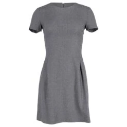 Theory Robe Fourreau à Manches Courtes En Laine Grise