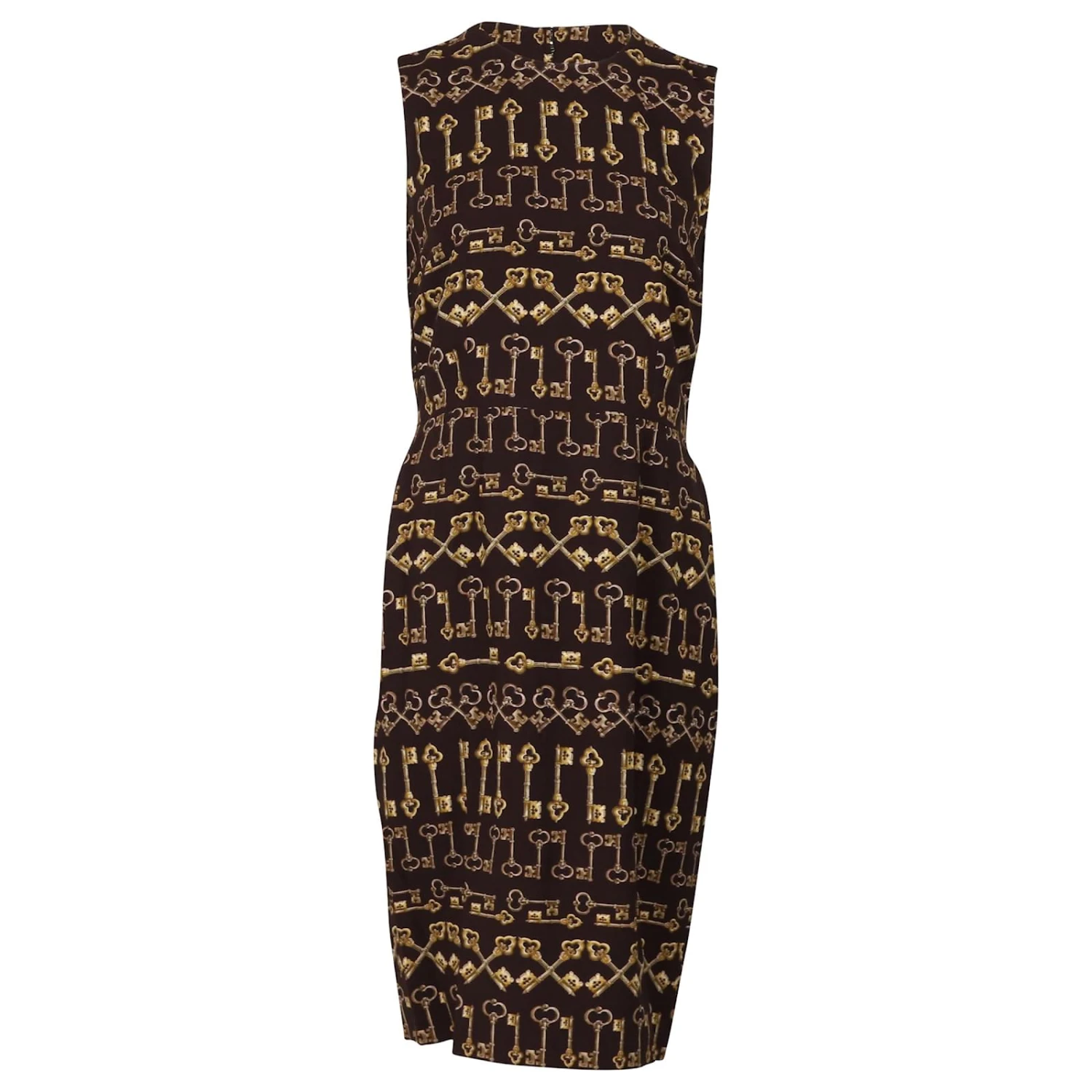 Dolce & Gabbana Robe Fourreau à Imprimé Clé En Viscose Marron