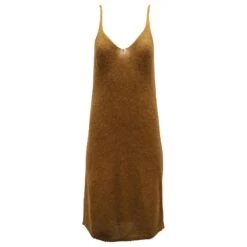 Dries Van Noten Robe à Nuisette Tricotée En Laine D'Alpaga Marron