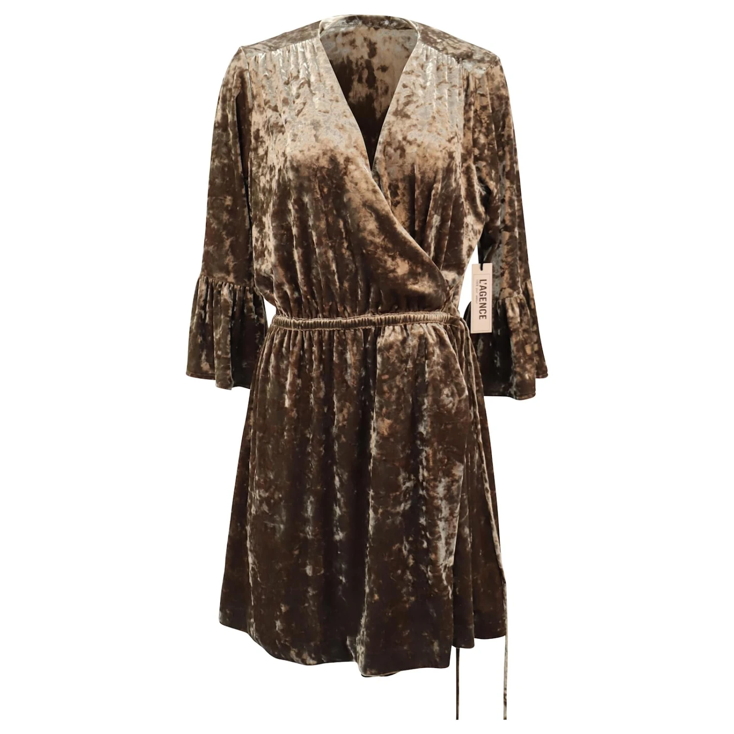 L'agence Riley Robe Portefeuille En Velours En Polyester Marron