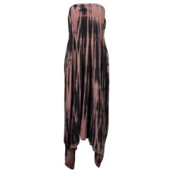 Maje Robe Maxi Bustier Tie Dye En Soie Multicolore