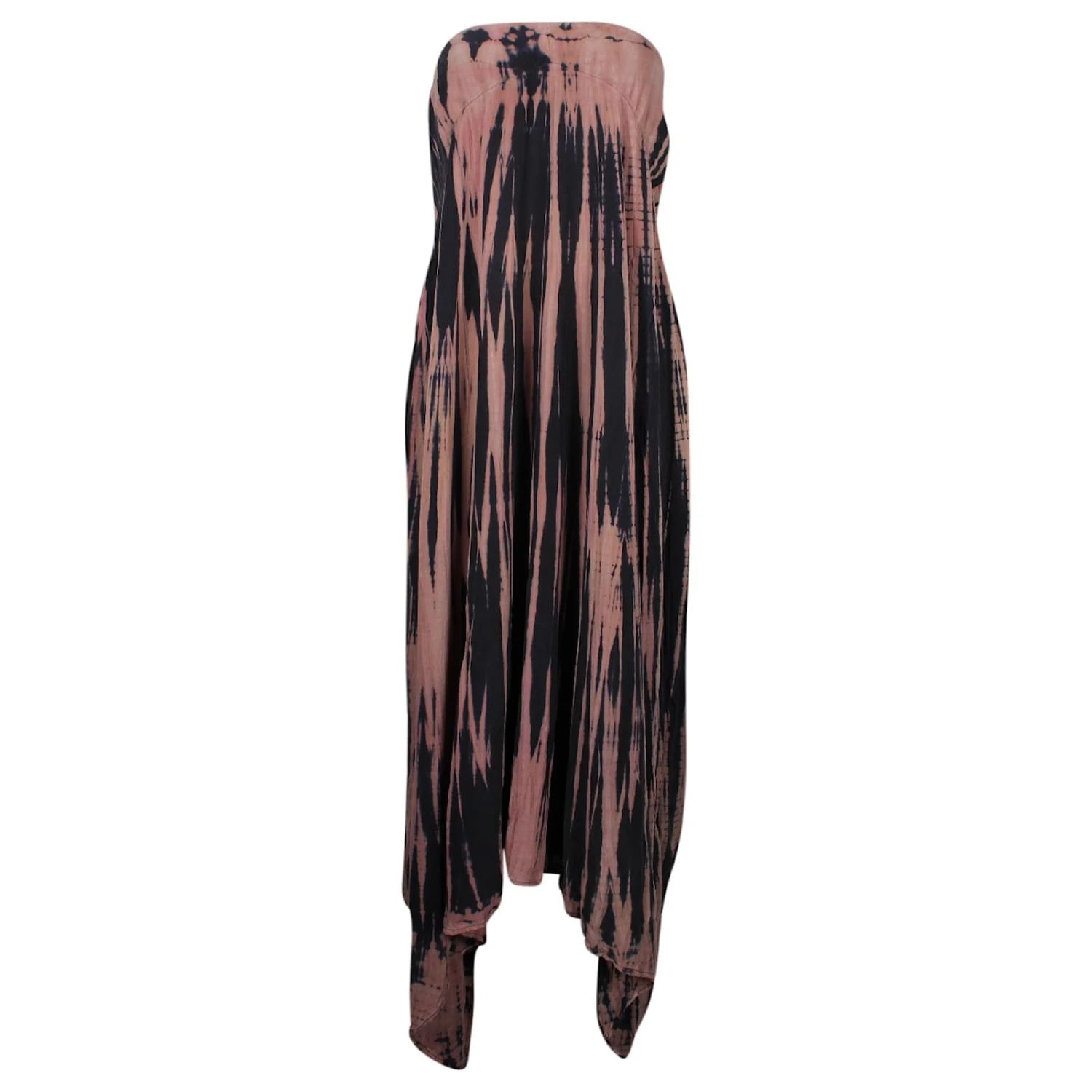 Maje Robe Maxi Bustier Tie Dye En Soie Multicolore