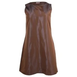 MAX & CO. Robe Trapèze Sans Manches En Acétate Marron