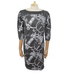 Hermès NEUF ROBE HERMES MICRO BRIDE DE COUR M 38 EN COTON GRIS GREY COTTON DRESS