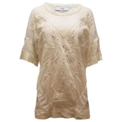 Robe Découpée Au Laser à Motifs Iro En Soie Blanche