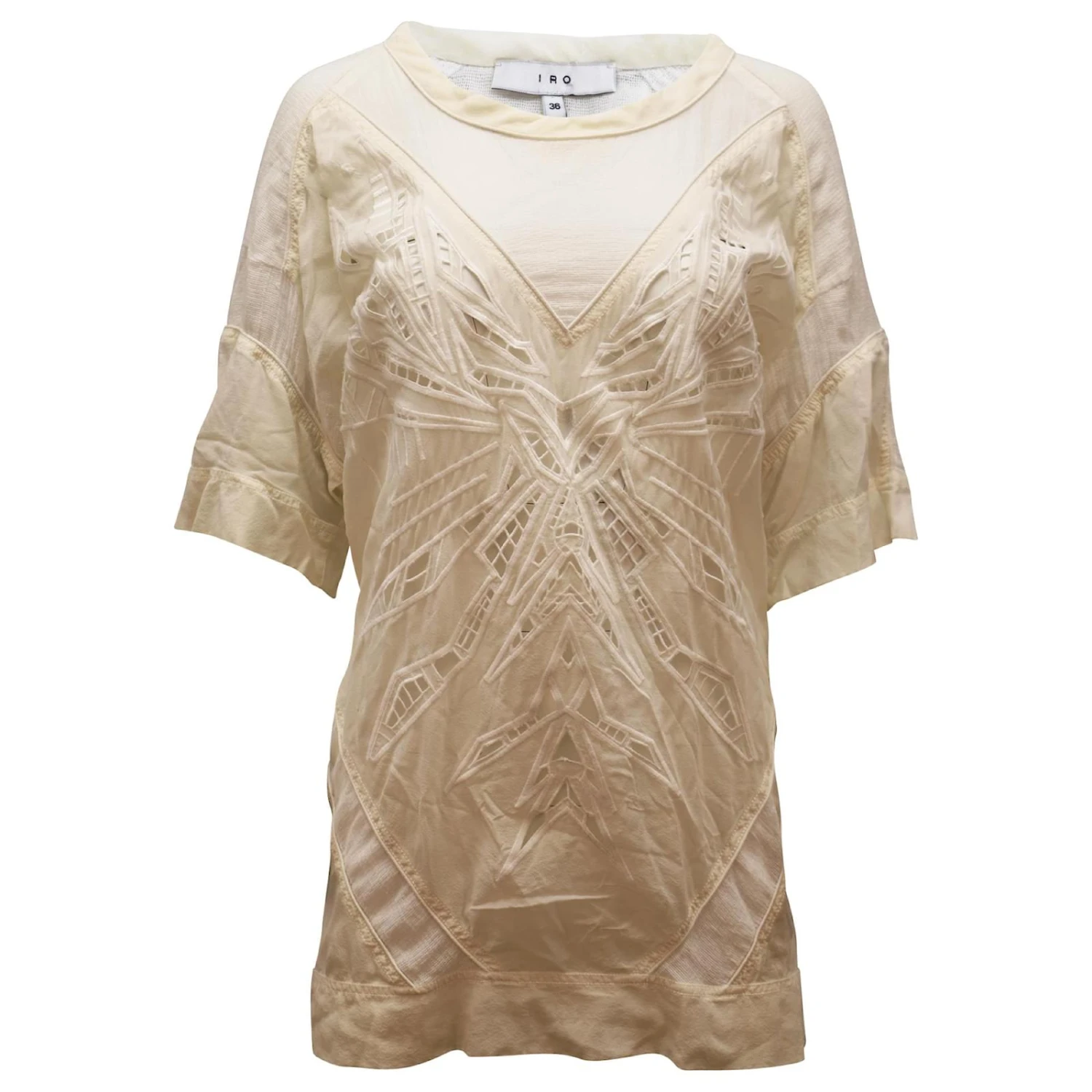 Robe Découpée Au Laser à Motifs Iro En Soie Blanche