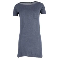 T By Alexander Wang - Robe Courte à Encolure Dégagée En Rayonne Bleue