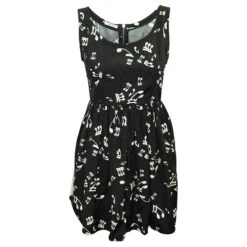 Miu Miu Robe à Motif Bloc De Musique Noir