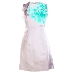 Jonathan Saunders Robe Beige à Imprimé Floral Vert